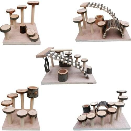 Hamster Applewood Play Platform Ladder Tunnel Platform Golden Silk Bear Wooden Toy Hamster Wooden Molar Supplies Arch Bridge