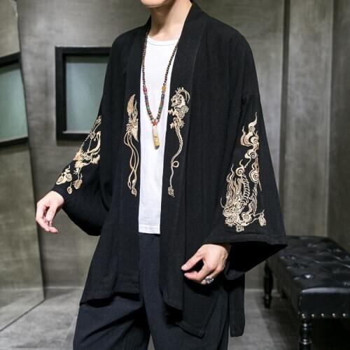 Japanese Dragon Kimono Traditional Japanese Kimonos Cardigan Kimono Men Yukata Men Japanese Male Kimono Streetwear Haori 10792
