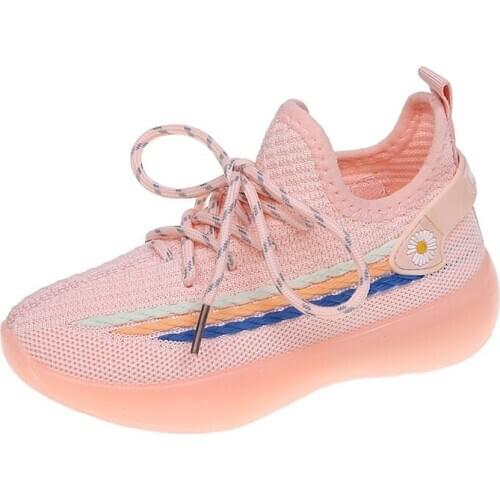 Childrens Shoes Girls Boys Sport Flying Woven Breathable Shoes Soft Bottom Non-Slip Casual Kids Shoes Sneakers Size 26-37