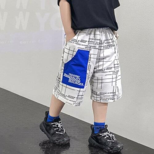 Summer Fashion New Baby Boys Shorts 2021 Kids Casual Loose Cotton Short Pants Korean Striped Letter Pritn Shorts For Boy 3-10 Y