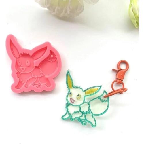 Cute Squirrel Keychain Epoxy Resin Mold Earrings Pendant Casting Silicone Mould DIY Crafts Jewelry Casting Tool