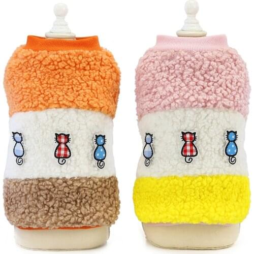 Cute Soft Cotton Pet Cat Clothes For Cats Coat Jackets for Outing Cartoon Cat Costumes Autumn Winter Warm Pets Clothing