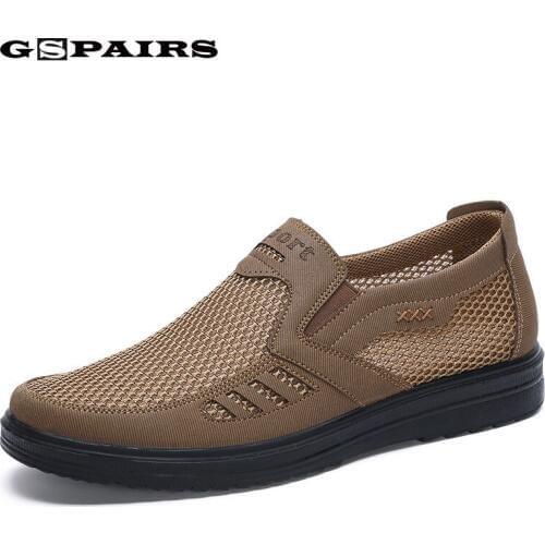 Fashion Summer Shoes Men Casual Mesh Shoes Large Sizes 38-48 Lightweight Breathable Slip-On Flats 2020 New Men Sneakers