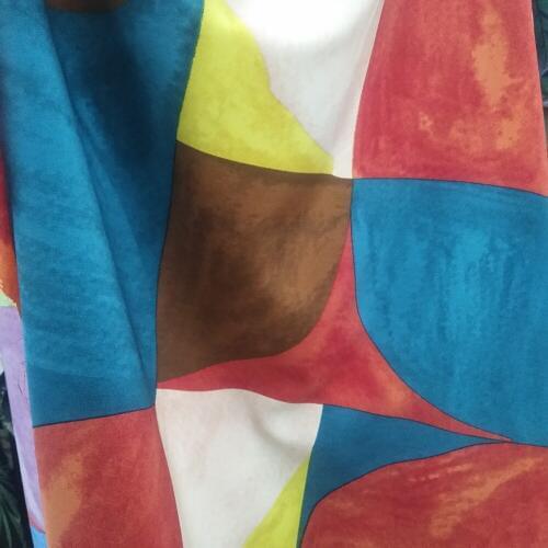Fashion Chiffon Fabric Coloured Geometric Figure Printing Imitate Silk Chiffon Fabric Sewing Material DIY Women Dress Wide 150cm
