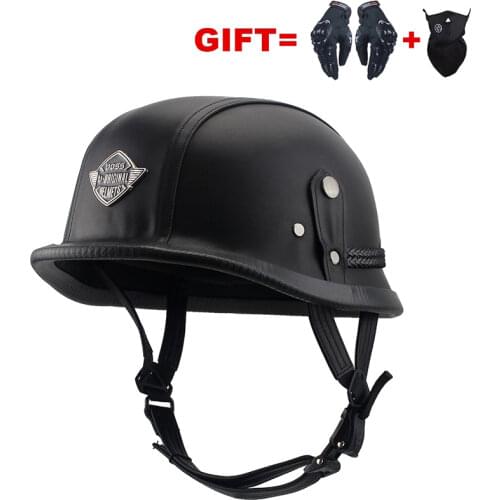 Unisex Half Face Motorcycle Helmets German Retro Vintage Helmet Bicycler Chopper Cruiser Biker Helmets Bicycle Casque Moto