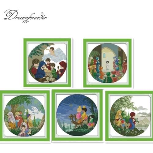 Fairy tales cross stitch kit aida 14ct 11ct count printed canvas stitches embroidery DIY handmade needlework