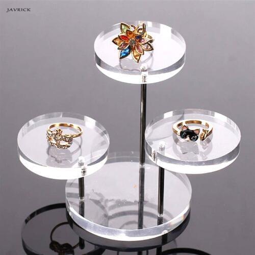 JAVRICK Acrylic Jewelry Display Necklace Bracelet Round Table Holder Stand Rack Case New