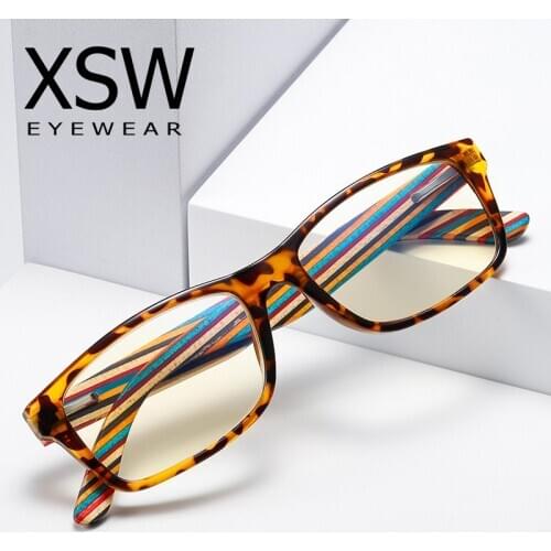 XSW Men Or Women Fashion Ray Blue Light Blocking Glasses Cat Eye Antiblue Gaming Computer Wooden Reading Glasses