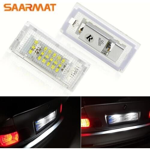 2pcs 18SMD white 6000K car number license plate lights are installed without error for BMW 3er E46 4D 1998-2003 Car Accessories