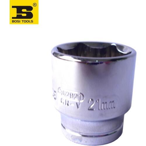 BOSI 3/8" drive metric 21mm six-point socket Cr-v steel