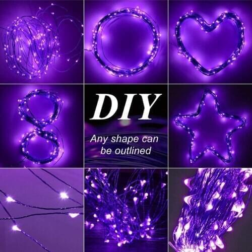 Solar String Lights LED Waterproof Fairy Lamp Outdoor Multi Color String Copper Wire Lamp Atmosphere Lighting for Christmas