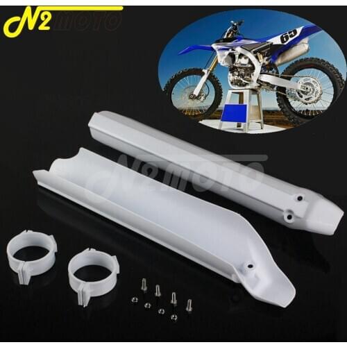Universal Supermoto MX Enduro Motocross White Fork Tube Cover Guards Protection Dirt Bike For Yamaha Honda Suzuki Kawasaki