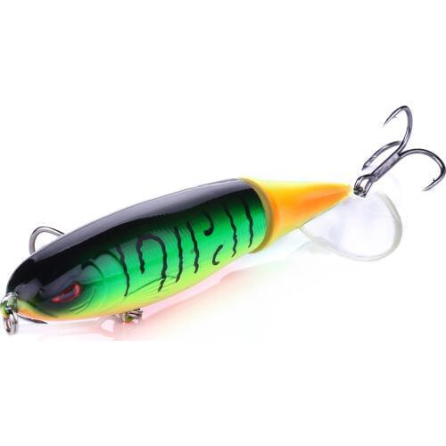 High quality 3D Eyes 10cm / 13.2g Whopper Popper Topwater Fishing Lure Bait Artificial Hard Plopper Soft Rotation Fishing Hooks