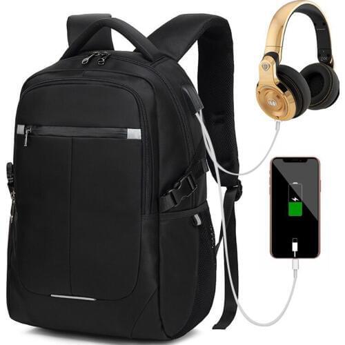 High Quality School Backpack for Male Waterproof Travel Bag 15"17"Laptop Backpacks USB Charge Computer school bags sac mochila