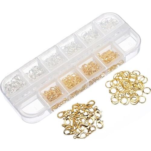 1 Box Case Jump Ring 4mm 5mm 6mm 7mm Lobster Clasps 10*5mm 12*6mm for DIY Jewelry Making Findings Accessories
