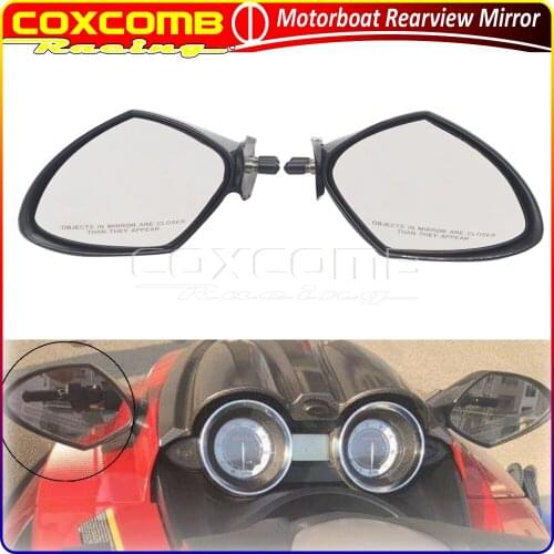 1Pair Motorboat Jet Ski Waverunner Black Rearview Mirrors For Yamaha Sport Deluxe Cruiser VX VXR VXS VX1100 1050 1800 2010-2016