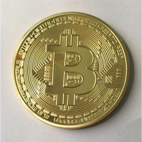 100 pcs The Classic BTC bitcoin 24K real gold plated badge 40 mm internet theme souvenir collectible decoration coin
