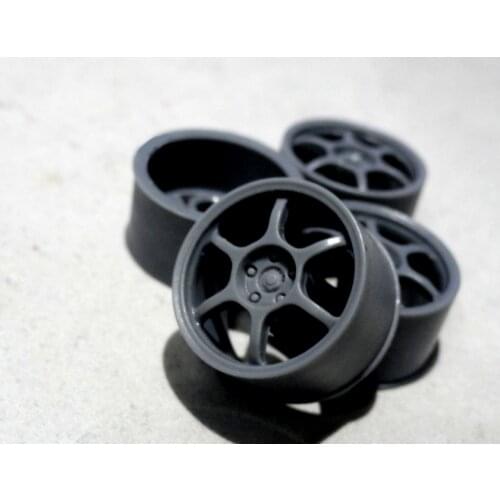 4Pcs 18 Inch Plastic Wheel Hub ABS Tire Wheels Modify Parts for 1/24 Civilian Car Model Advan RG3 RGIII