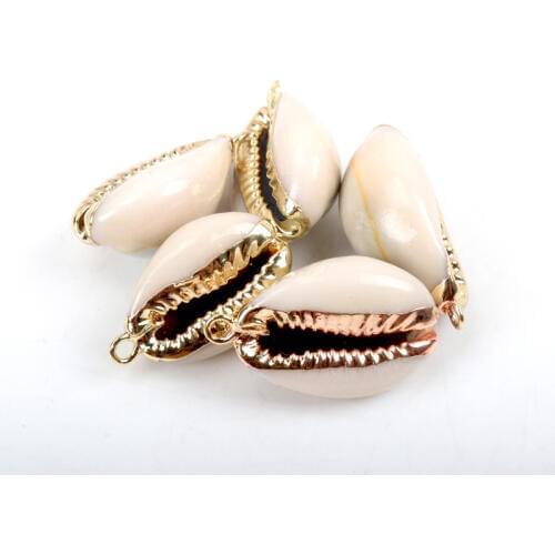 Gold plating Aquarium Beach Nautical DIY Shells Colorful Natural Seashells Decorations Scallop Shells Crafts Decor Ornament 5Pcs