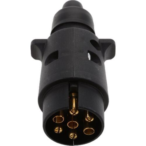 7 Pin RV Trailer Light Plug Wire 7 Way Round Connector Adapter High Quality