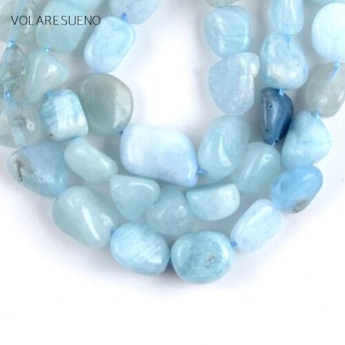 Aquamarines Stone Irregular Beads Natural Stone Spacer Loose Beads For Jewelry Making 8-10mm Diy Bracelet Accessory Wholasale15