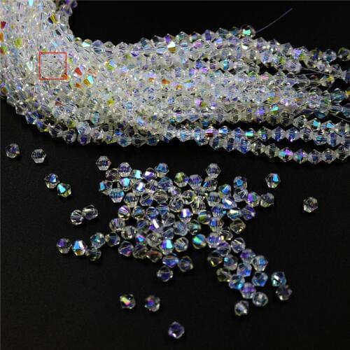 White AB Color 3/4MM 10000PCS Bicone Austria Crystal Beads charm Glass Beads Loose Spacer Bead for DIY Jewelry Making