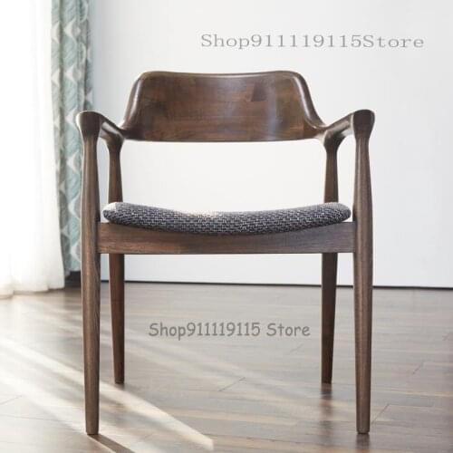 Pure Solid Wood Dining Chair Japanese Style Leisure Coffee Chair Shuiquliu Hiroshima Chair Computer Chair Study Desk Chair