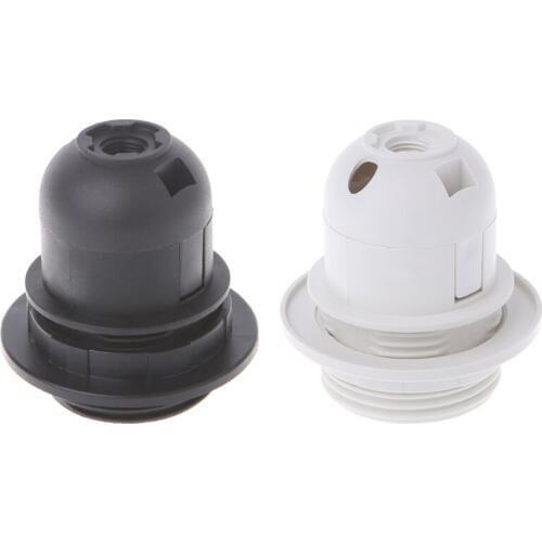 E27 Lamp Bulb Holder Edison Screw Cap Socket White/Black Pendant Ceiling Light L15