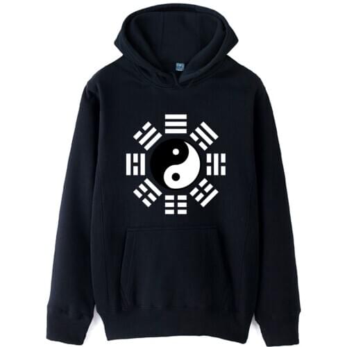 Kung Fu I Ching Bagua Ba Gua Tai Chi Yin Yang Feng Shui Compass Girl Woman Hoodie Autumn Winter Fleece Couple Clothes ZIIART