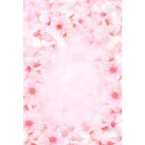 Pink Flowers Photography Backdrops Pastel Background for Photo Studio Wedding Photos Baby Shower Portrait Photo Shoot Photophone
