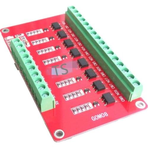 GOM08 8 channel solid state relay module high level trigger 48V 1A optocoupler isolation output level voltage conversion
