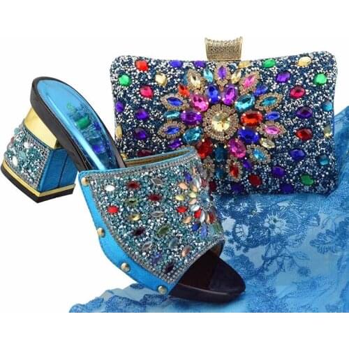 Italian shoes with matching bags 7CM african shoes and bags matching set summer fashion nigerian shoes and matching bags FGT004