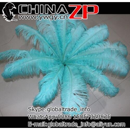 CHINAZP Factory Size 65~70cm (26"~28") 50pcs/lot Cheap Whollesale Dyed Light Blue Party Decoration Ostrich Feathers