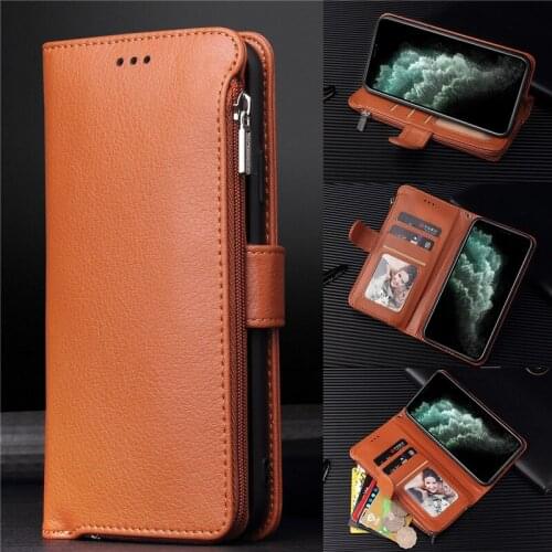 Zipper Purse Leather Phone Case for iPhone 11 Pro Max SE 2020 Wallet Card Cover for iPhone XR XS Max X 8 7 6 6S Plus 5 5S Coque