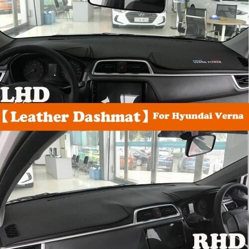 Leather Dashmat Accessories Car-Styling Dashboard Covers Pad Dash Mat Sunshade Carpet For Hyundai Solaris Accent Verna LHD RHD