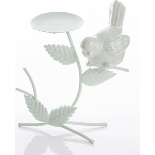 Mukko Home Wrought Iron Bird Candle holder
