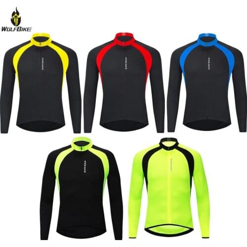 WOSAWE Long Sleeve Mens Cycling Jersey High Visibility Breathable Bike Shirts Tight Slim Fit Bicycle Maillot MTB Clothing