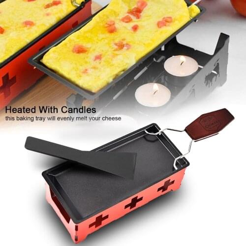 Grill Cheese Raclette Set Non-stick Griller Mini BBQ Cheese Board Baked Cheese Oven Iron Swiss Cheese Melter Pan Tray Kitchen
