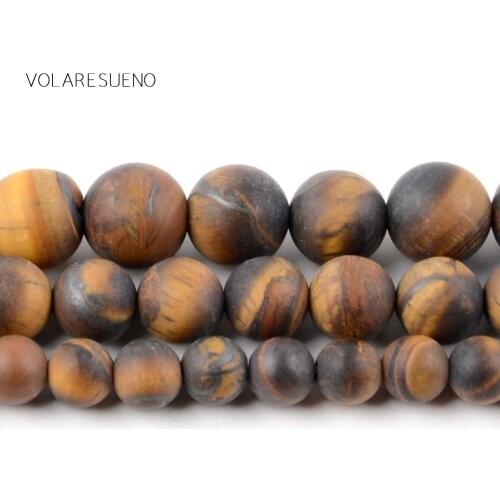 Dull Polished Yellow Tiger Eye Stone Natural Round Loose Beads 15” Pick 6-12mm Spacer Beads For Charm Bracelet Jewelry Making