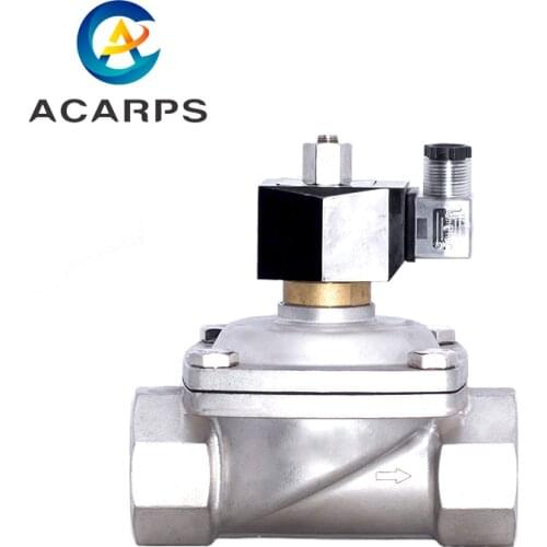 2" Normally Open Stainless Steel Solenoid Valve On-Off Valve Water Valve For Water Gas Oil 220V 110V 24V 12V