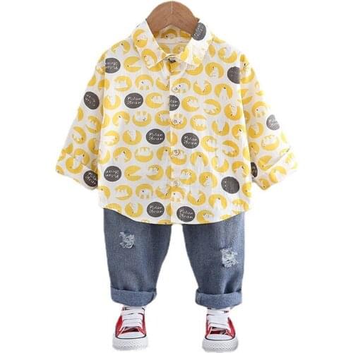 New Spring Autumn Baby Boys Clothes Suit Children Fashion Cartoon Shirt Pants 2Pcs/Sets Toddler Casual Clothing Kids Tracksuits