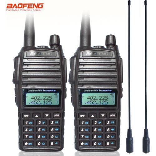 2pcs/lot walkie-talkie UV 82 Portable Radio Baofeng UV-82 CB Ham Radio Vhf Uhf Dual UV82 radio Traveling Hotel Hunting