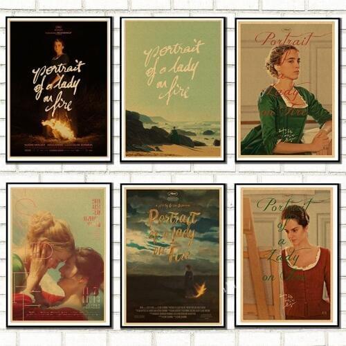 Portrait de la jeune fille en feu Movie Art Wall Decor Prints Painting for Living Room Bedroom Kraft paper Posters