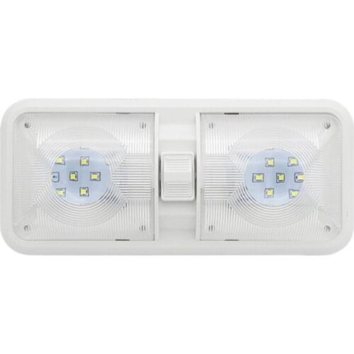 VODOOL Ceiling Double Dome Light Fixture with ON/Off Switch Interior Lighting for Car/RV/Trailer/Camper/Boat DC 12V