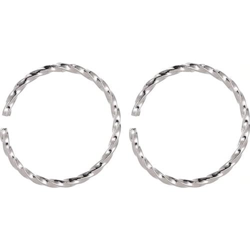 Simple Fashion Light Hoop Hemp Braided Simple Piercing Golden Silver Plated Plated Copper Stud Earrings Jewelry For Men