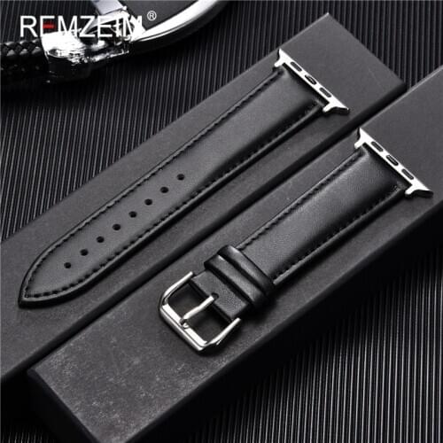 Soft Leather Watch Straps for Apple Watch Series 6 5 4 3 SE Men Women Bracelet 38mm 42mm 40mm 44mm Watchbands for iwatch