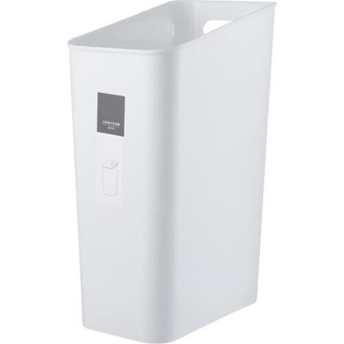 North European Trash Can Kitchen Bathroom Dustbin Waste Bin Rectangle Garbage Bucket Without Lid-White