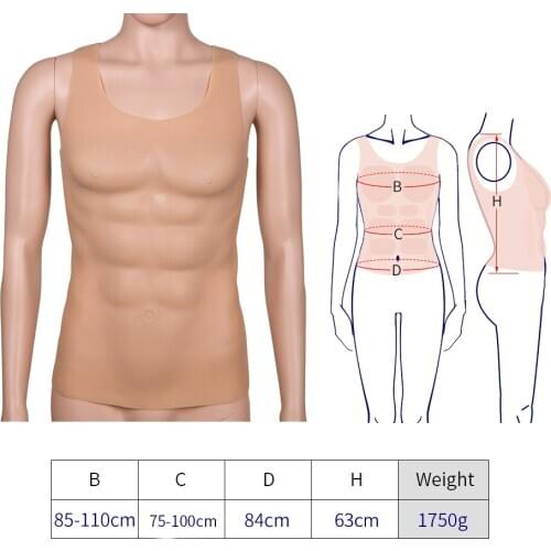 Silicone Fake Chest Muscle 2.5cm Thick Silicone Breast Muscle Perform Chest Props Cross-dressing Mans Chest Muscles