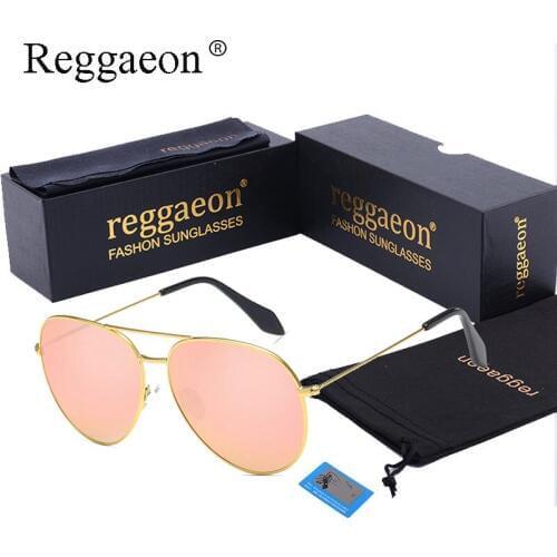 2020 reggaeon Brand Designer Classic Polarized Sunglasses Women/Men Metal Frame Mirror Sun Glasses UV400 Oculos De Sol pink