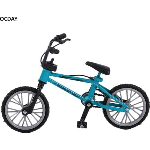 Alloy mini Finger Bikes Finger board bicycle Toys With Brake Rope Blue Simulation Alloy Finger bmx Bike Children Gift Mini Size